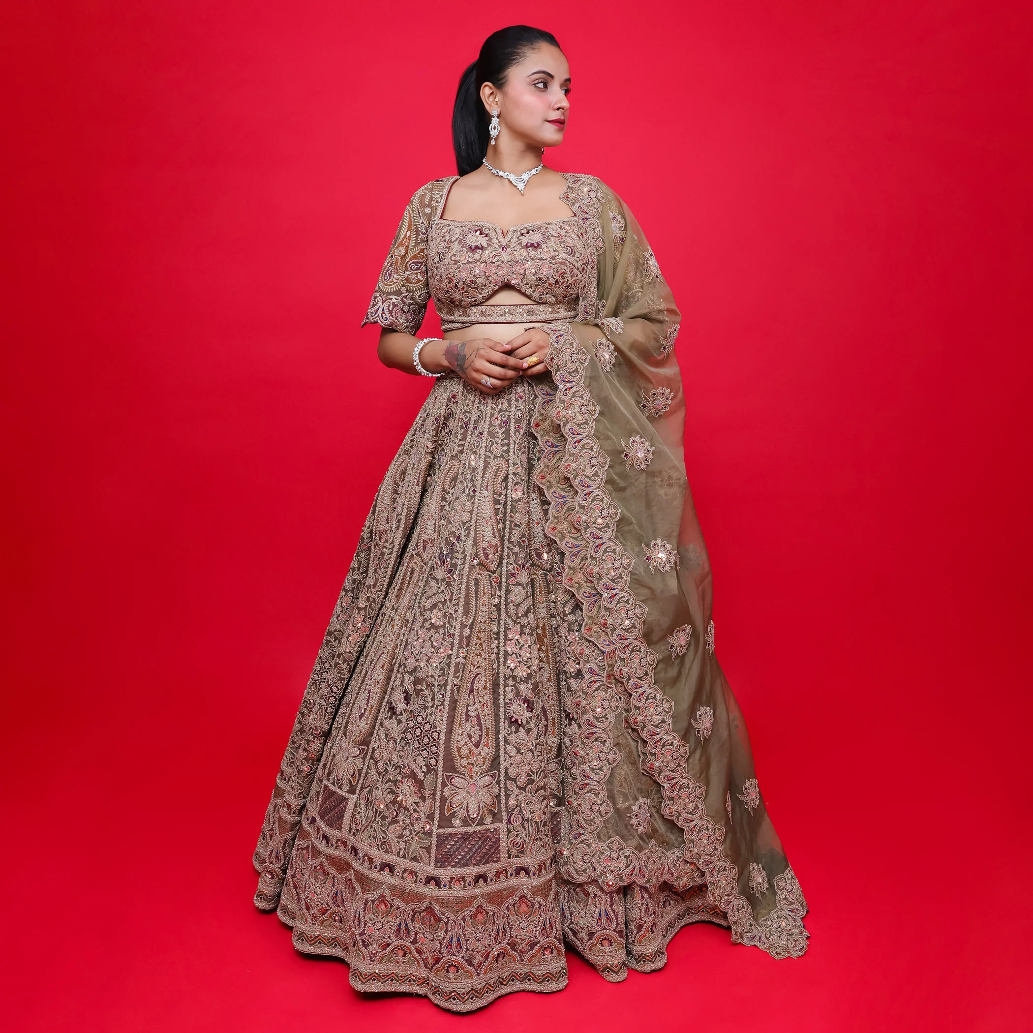 Western lehenga for girls outlet