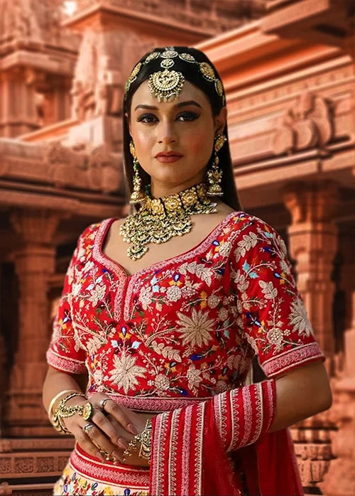 Maroon Designer Bridal Wear Lehenga Choli All Over Heavy Embroidery Work  With Dupatta Lehenga Choli | Bridal Look For Wedding In Lehenga | 3d-mon.com