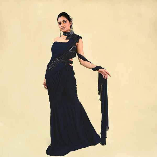One-shoulder designer Drape Gown