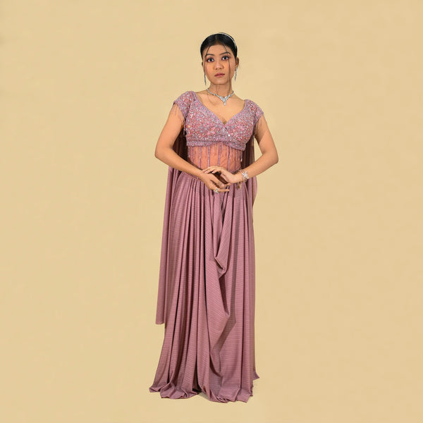 Dhoti style drape saree