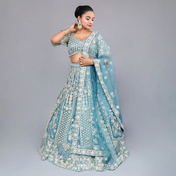 Ceremonial Crop Top Lehenga-Vastrachowk