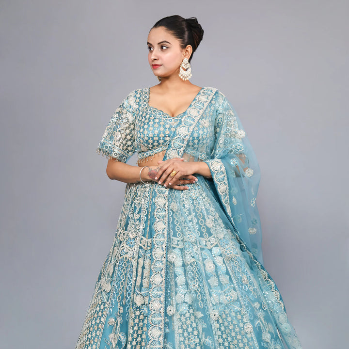 Ceremonial Crop Top Lehenga-Vastrachowk