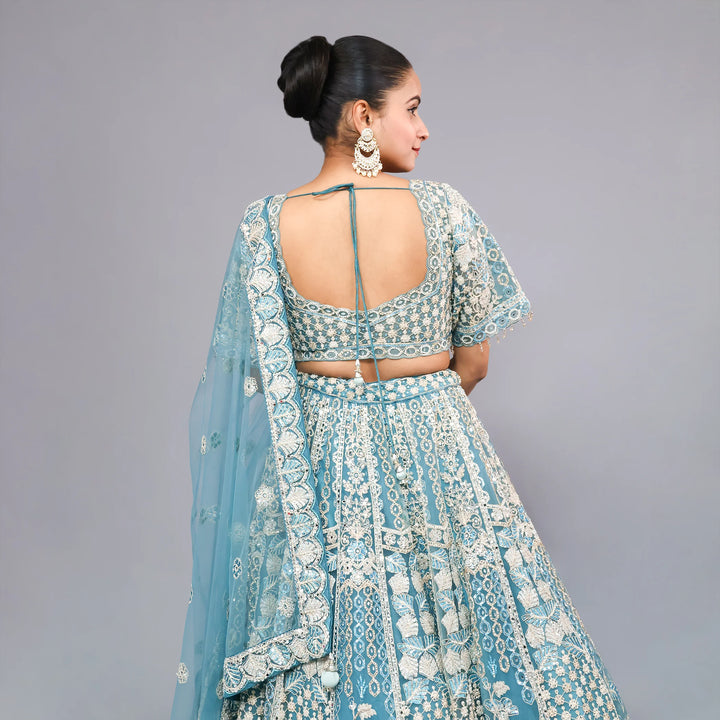 Ceremonial Crop Top Lehenga-Vastrachowk