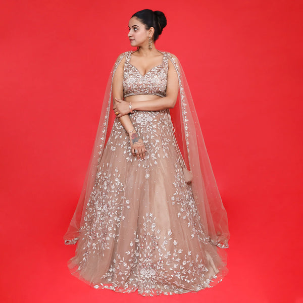 Ceremonial Crop Top Lehenga- Vastrachowk