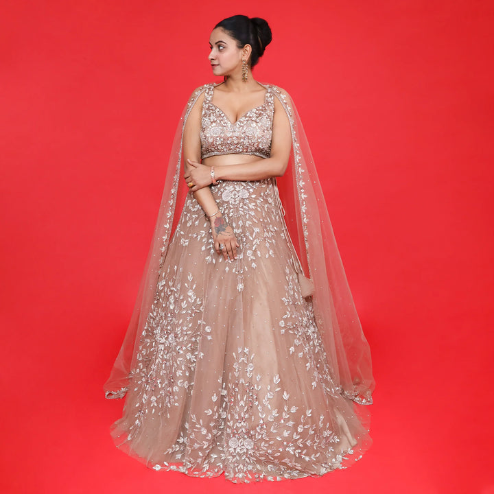 Ceremonial Crop Top Lehenga- Vastrachowk