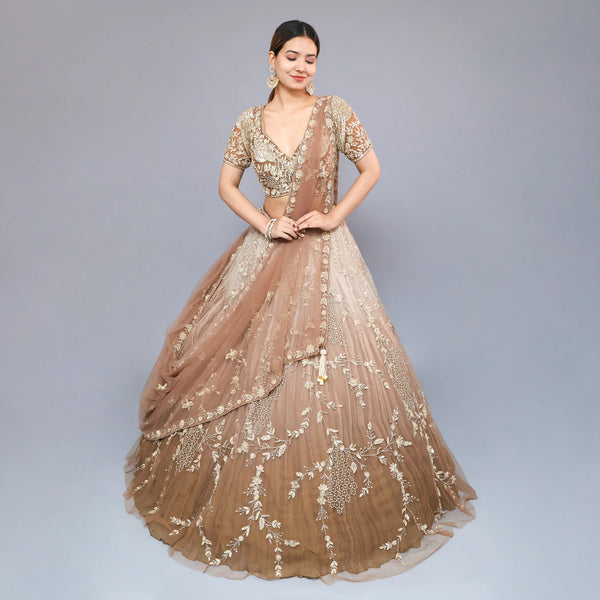 Ceremonial Crop Top Lehenga- Vastrachowk