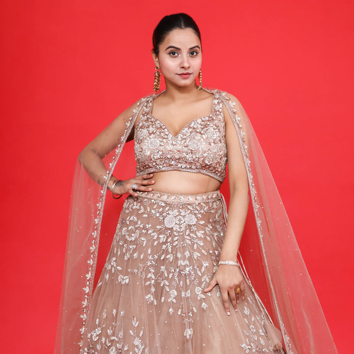 Ceremonial Crop Top Lehenga- Vastrachowk