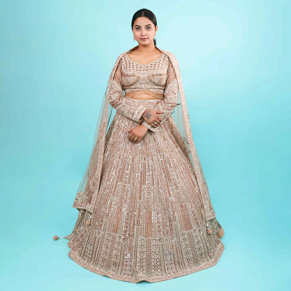 Ceremonial Crop Top Lehenga with Dupatta