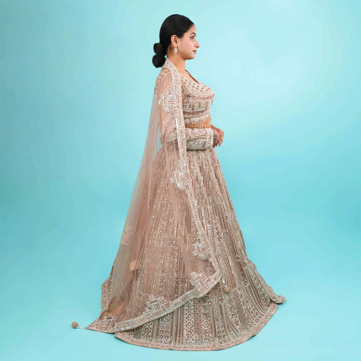 Ceremonial Crop Top Lehenga with Dupatta Vastrahowk