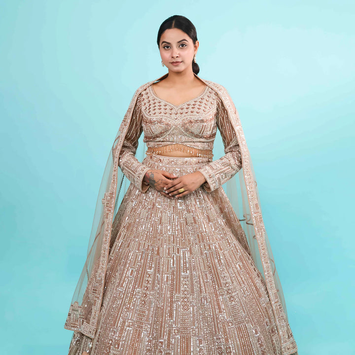 Ceremonial Crop Top Lehenga with Dupatta Vastrahowk