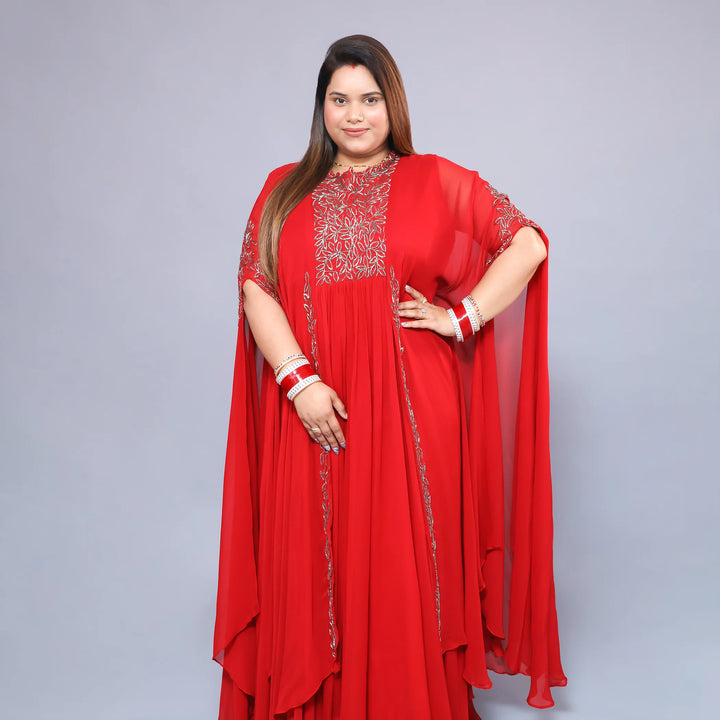 Cherry Kaftan Anarkali Gown- Vastrachowk