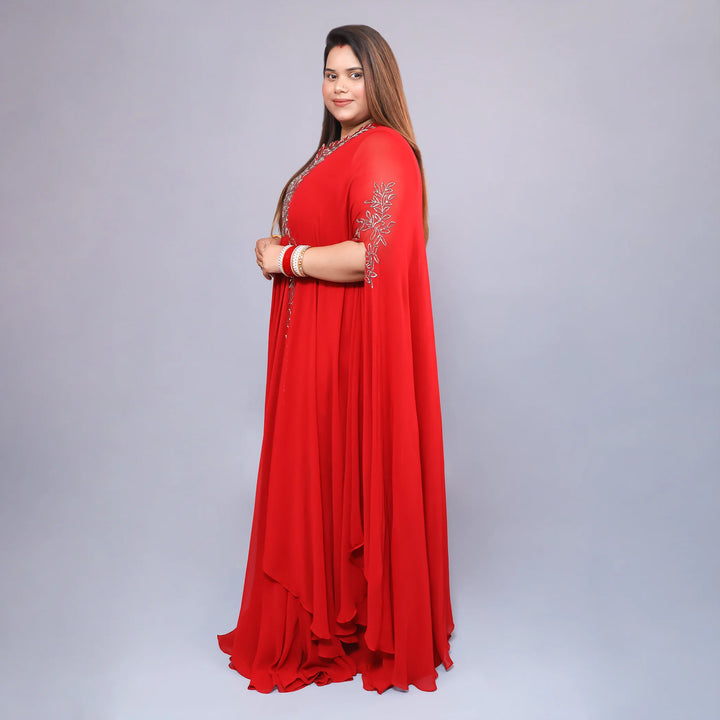 Cherry Kaftan Anarkali Gown- Vastrachowk