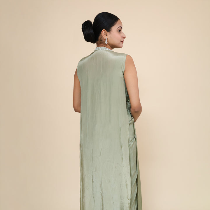 Crop Top Sharara Drape Style- Vastrachowk