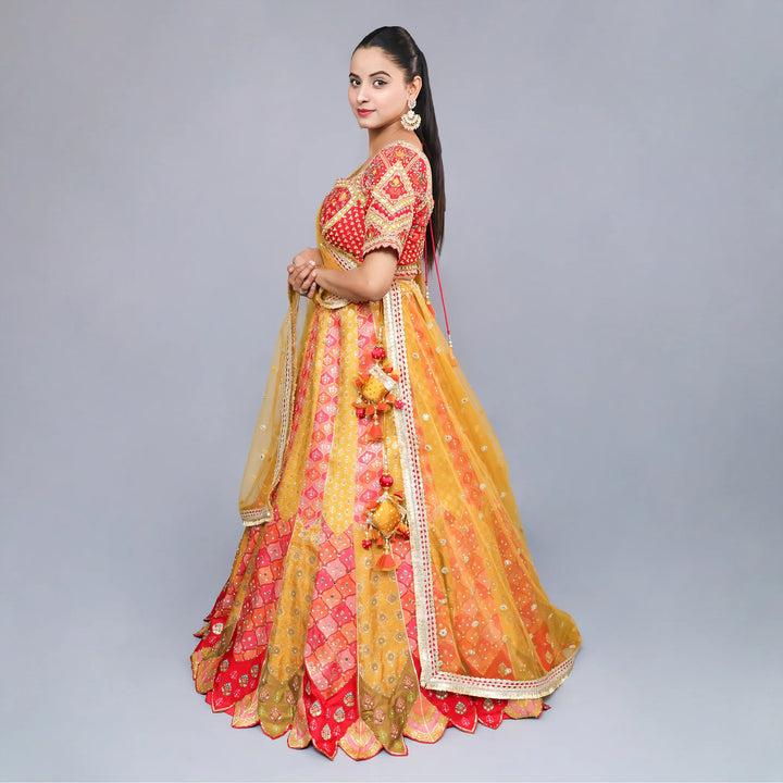 Crop Top Traditional Lehenga- Vastrachowk