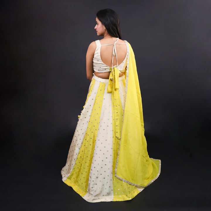 Crop Top Traditional Lehenga with Dupatta -Vastrachowk