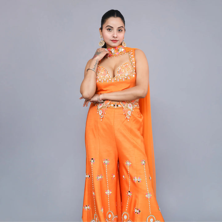 Crop Top with Sharara Set-Vastrachowk