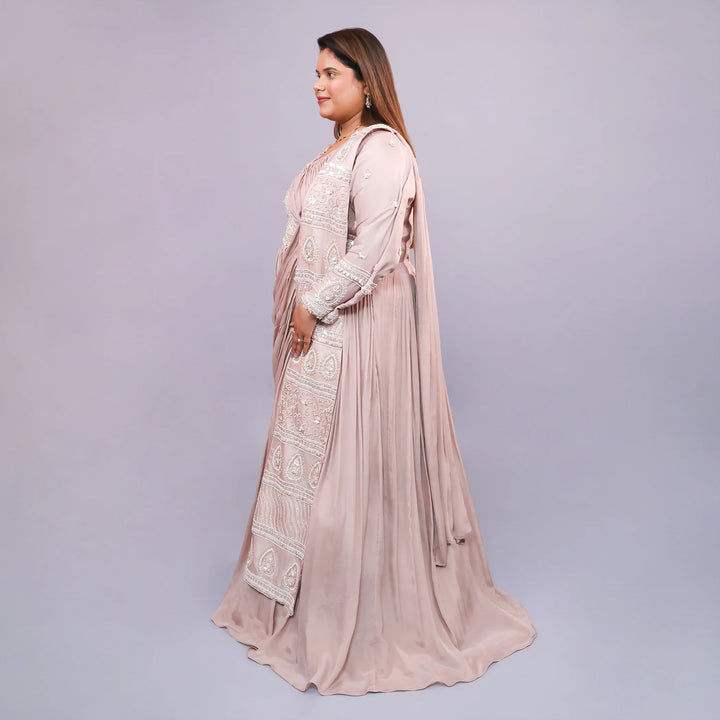 Drape Anarkali Gown with Belt Vastrachowk