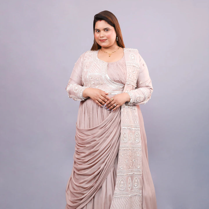 Drape Anarkali Gown with Belt Vastrachowk