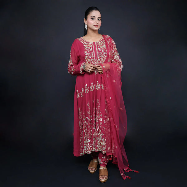 Elegant Anarkali Suit with Pant- Vastrachowk