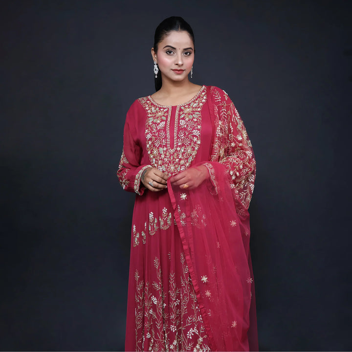 Elegant Anarkali Suit with Pant- Vastrachowk