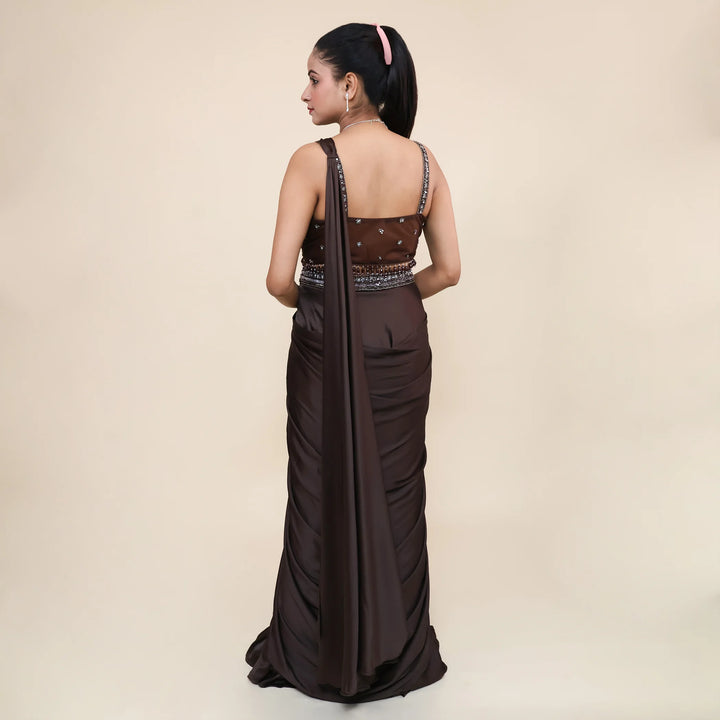 Elegant Designer Drape Saree- Vastrachowk