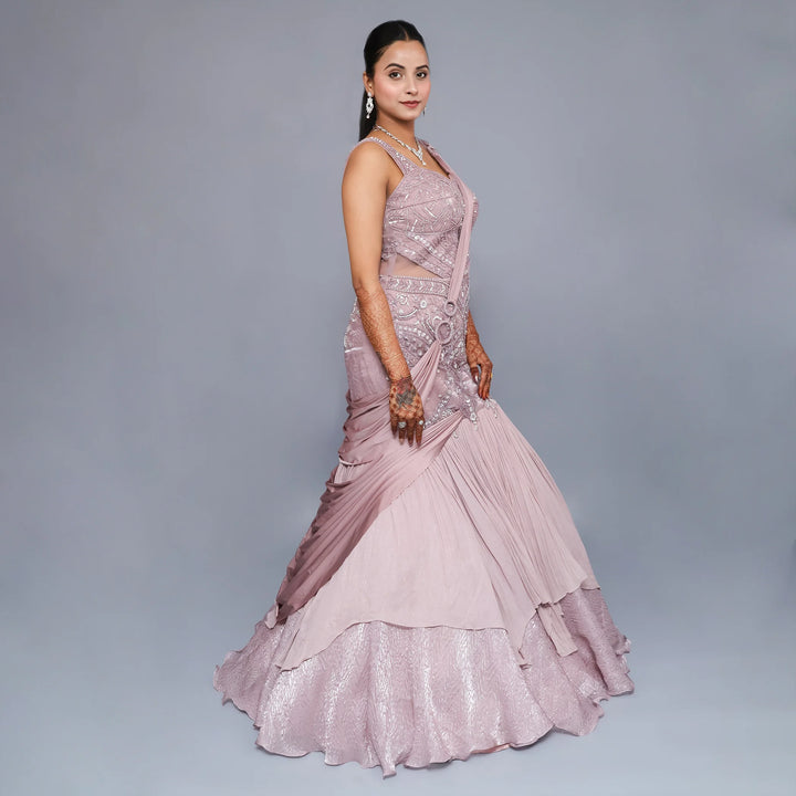 Elegant Straight Fit Mermaid Style Gown- Vastrachowk