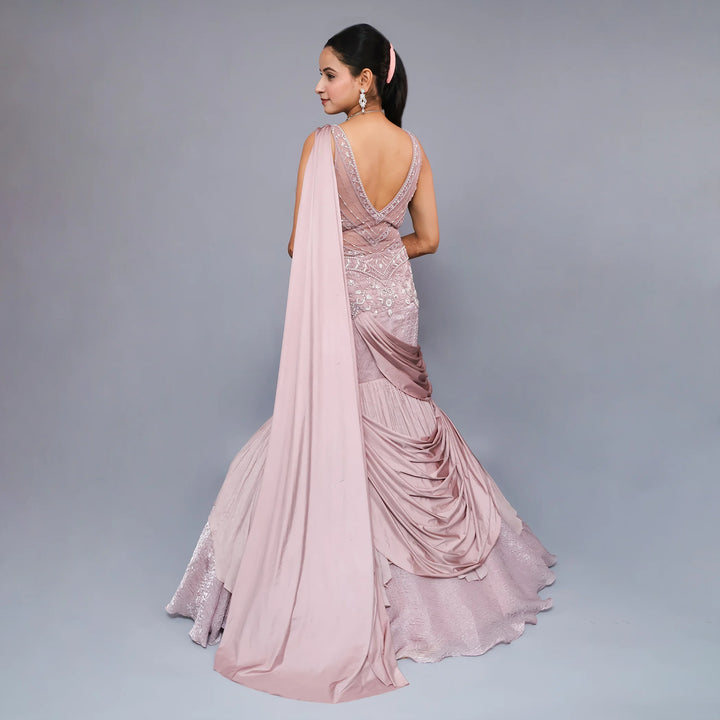 Elegant Straight Fit Mermaid Style Gown- Vastrachowk