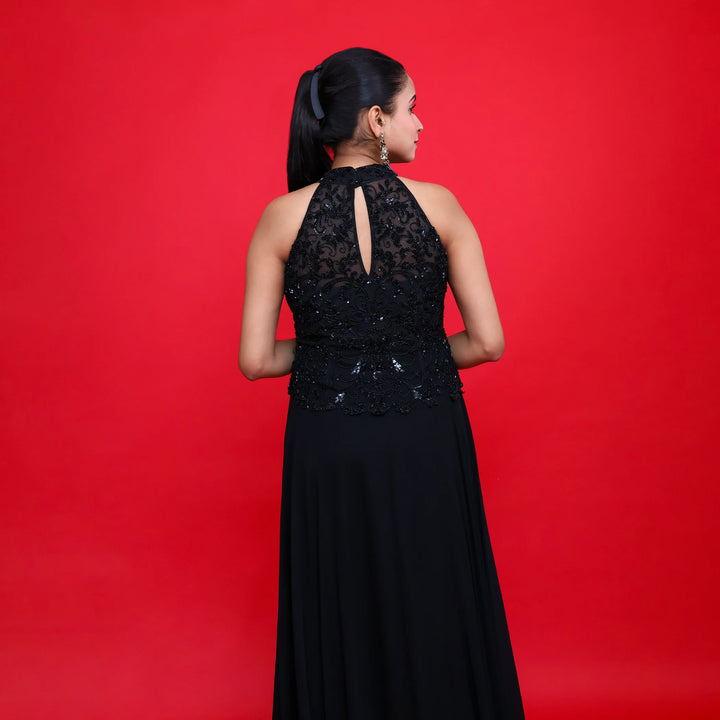 Elegant Straight Floor-Length One-Piece Gown- Vastrachowk