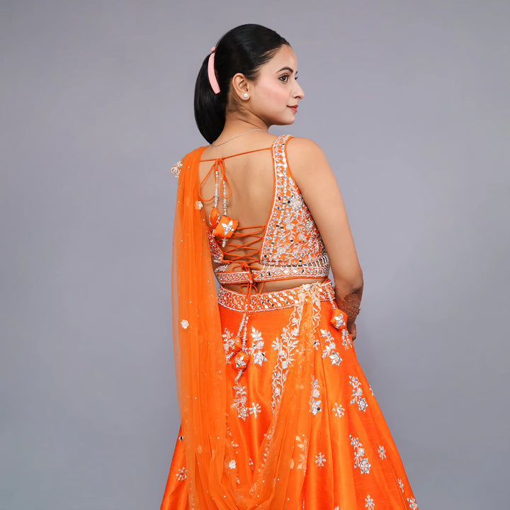 Elegant Traditional Crop Top Lehenga with Dupatta- Vastrachowk