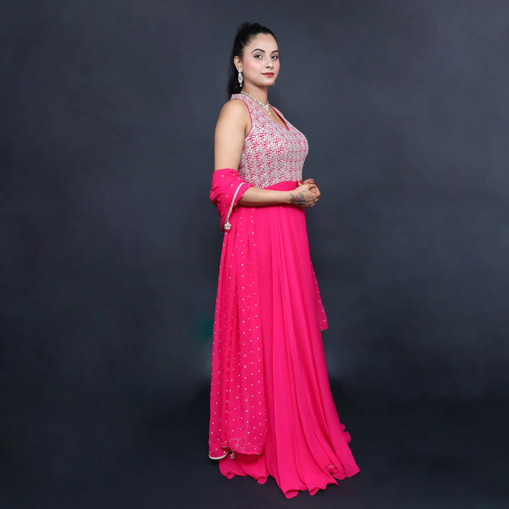 Halter Neck Anarkali Suit- Vastrachowk