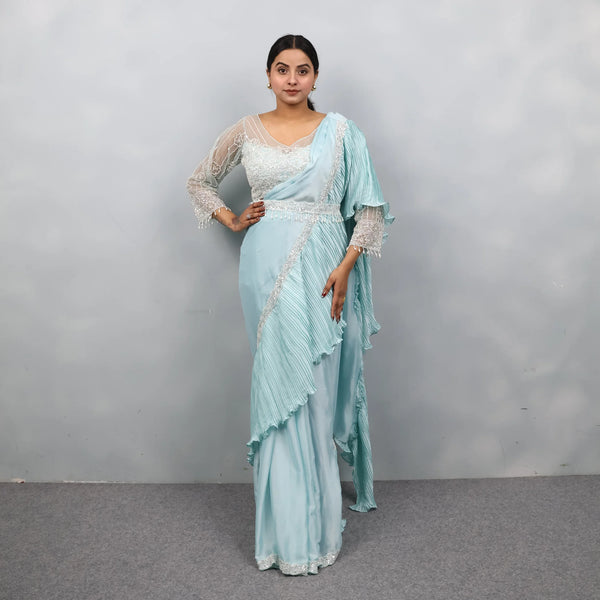 Ruffle Drape Saree