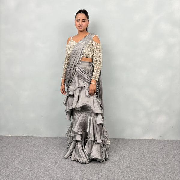 Trendy Ruffle Drape Saree