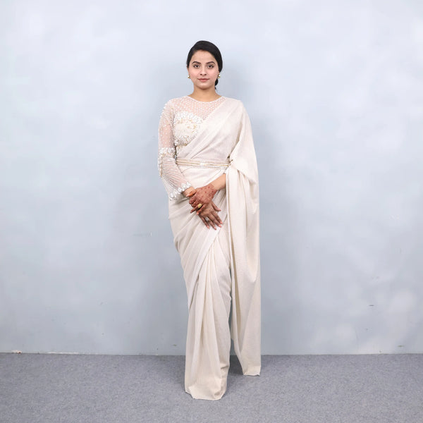 Drape saree with waist belt