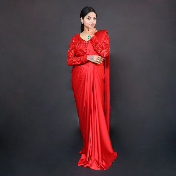 Drape Saree in Dhoti Style dupatta