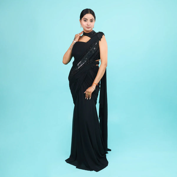 One-shoulder designer Drape Gown