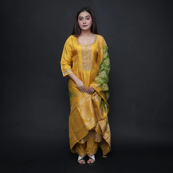 Women's Straight Suit with Pant and Dupatta