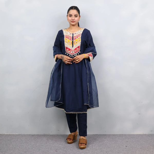 Navy Blue Anarkali Suit with Dupatta