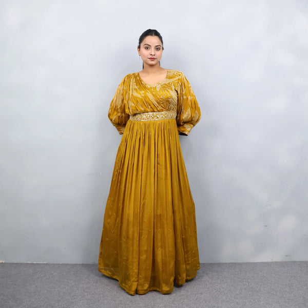 Mustard One-Piece Anarkali Suit