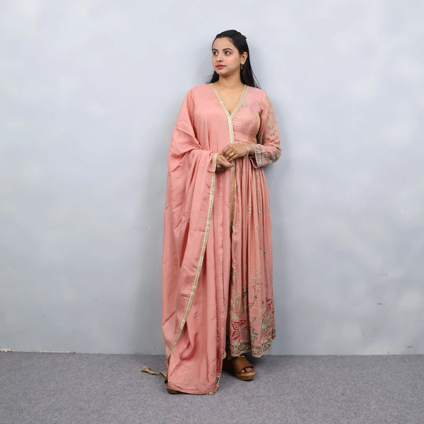 Peach Indo-Western Suit with Pants