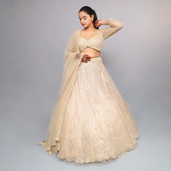 Elegant Ceremonial Crop Top Lehenga