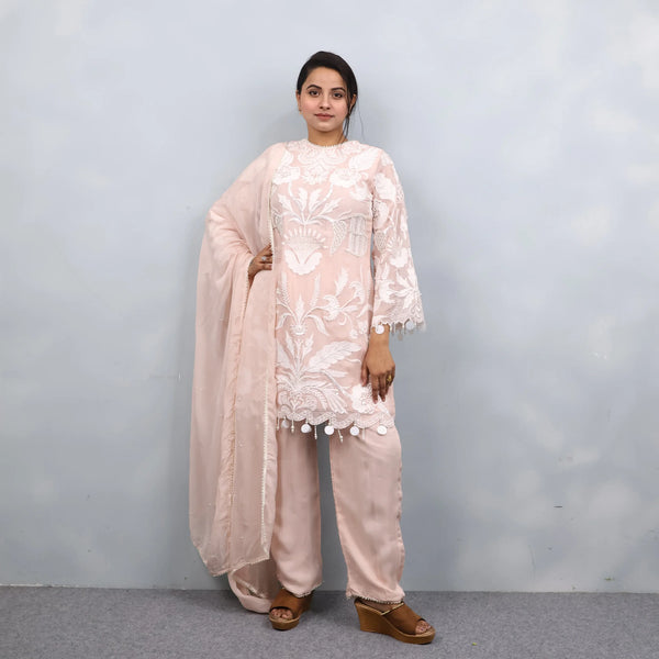 Elegant Peach Kurti with Pants