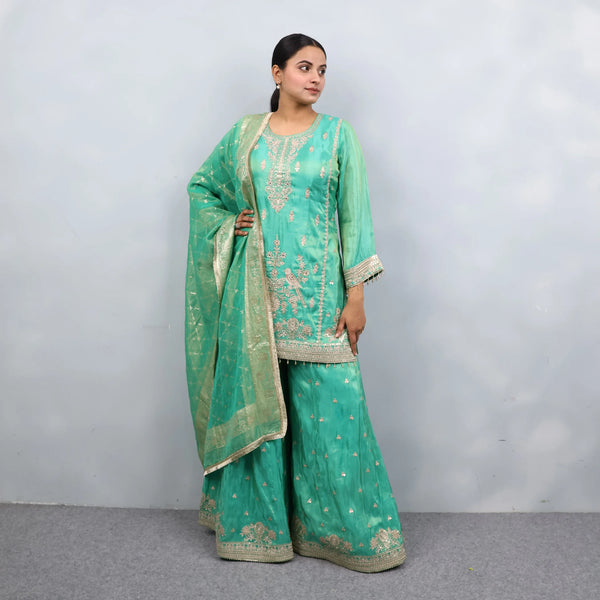 Elegant Green Sharara Suit