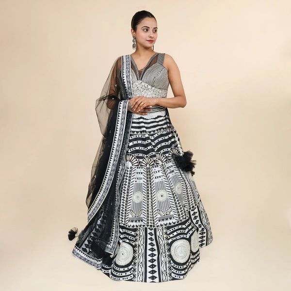 Trendy Crop Top Skirt with Dupatta