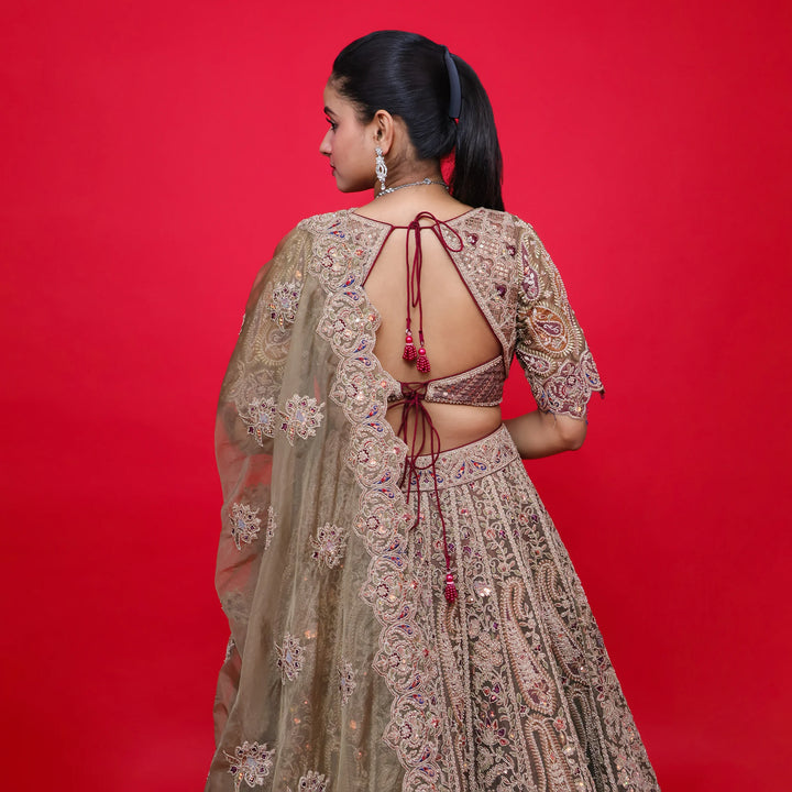 Indo-Western Crop Top Lehenga for Women- Vastrachowk