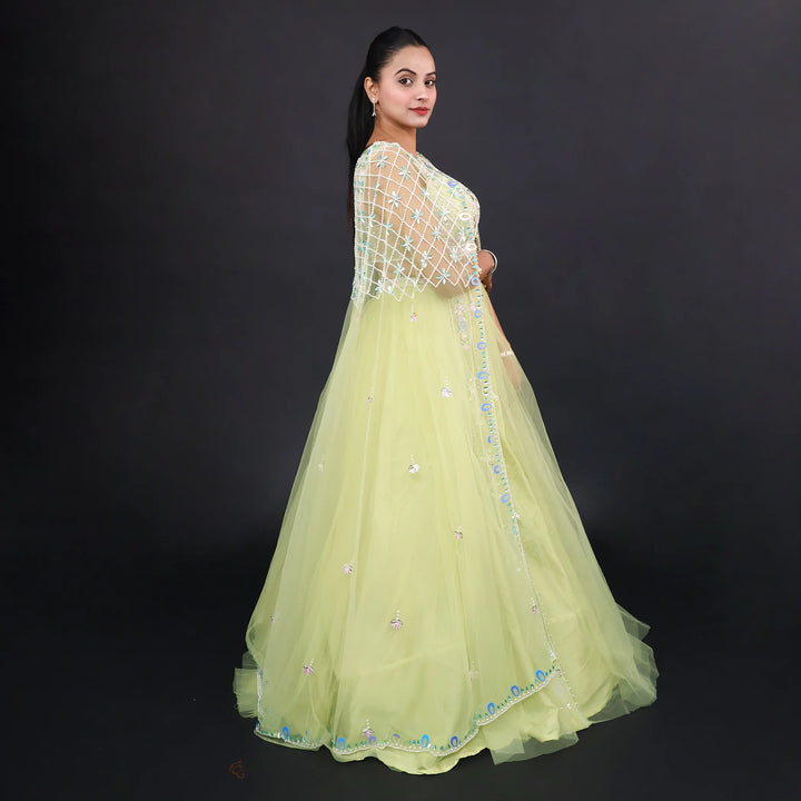 Indo Western Lehenga with Shrug- Vastrachowk