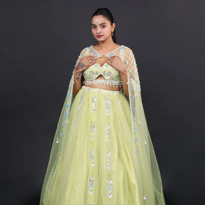 Indo Western Lehenga with Shrug- Vastrachowk