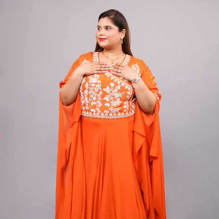 Long Sleeves Anarkali with Waist Belt Vastrachowk