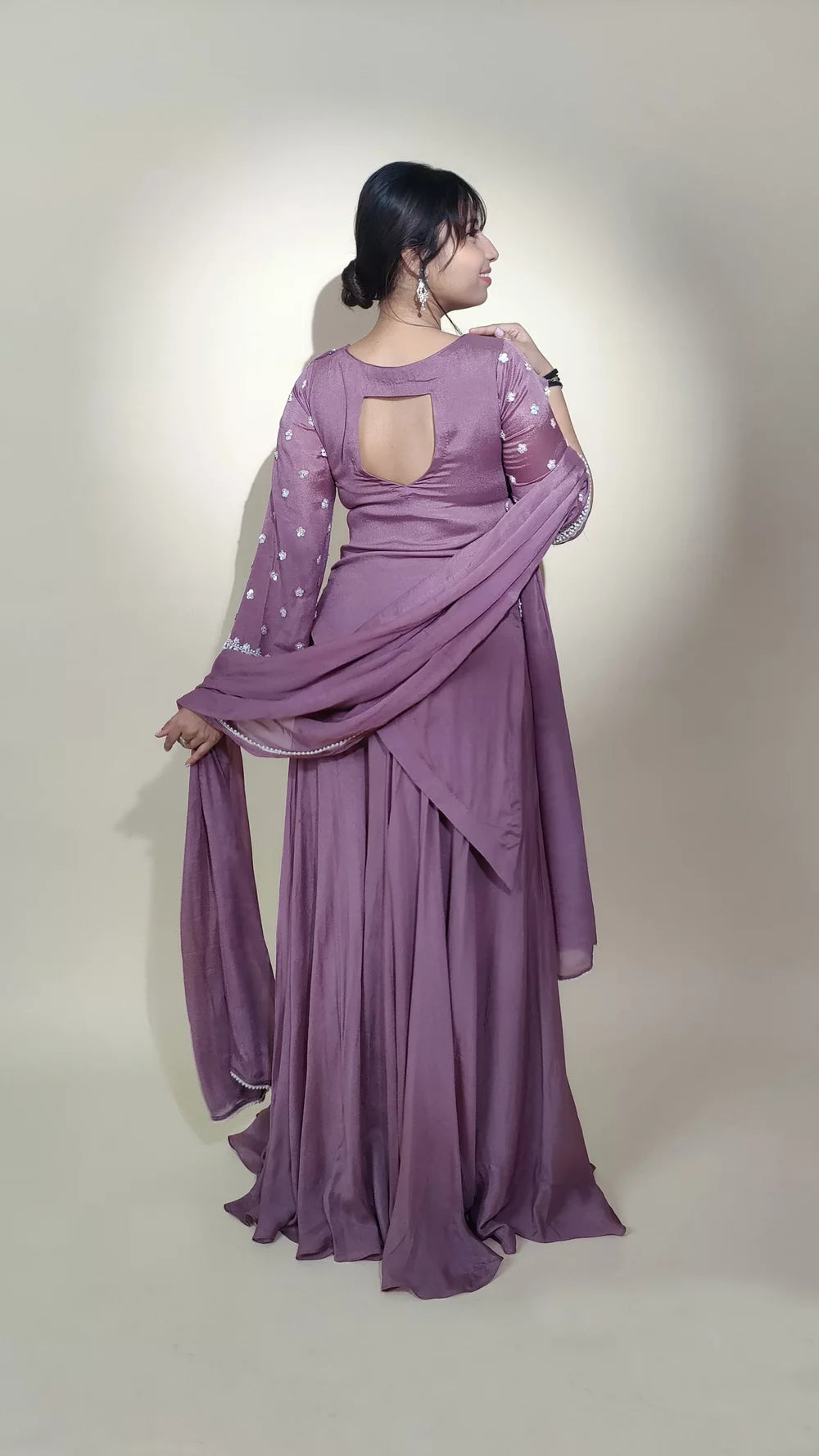 Load image into Gallery viewer, Mauve Indo western sharara

