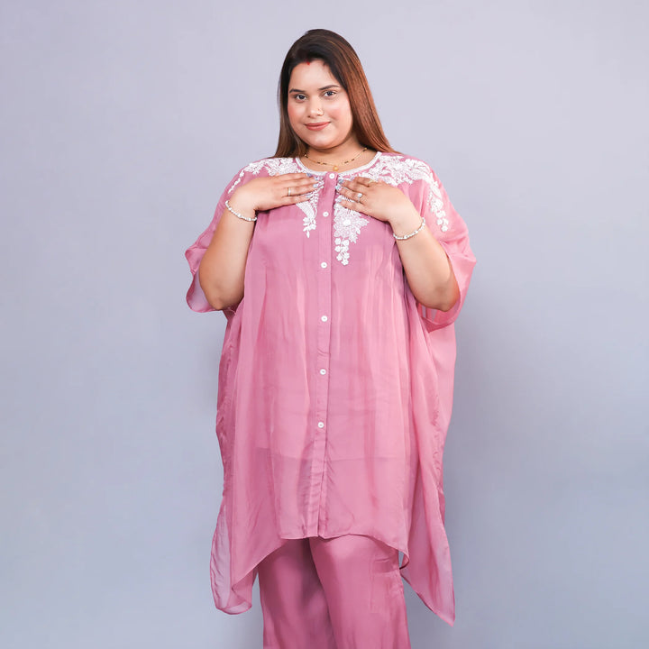 Mauve Kaftan Co-ord Set Vastrachowk