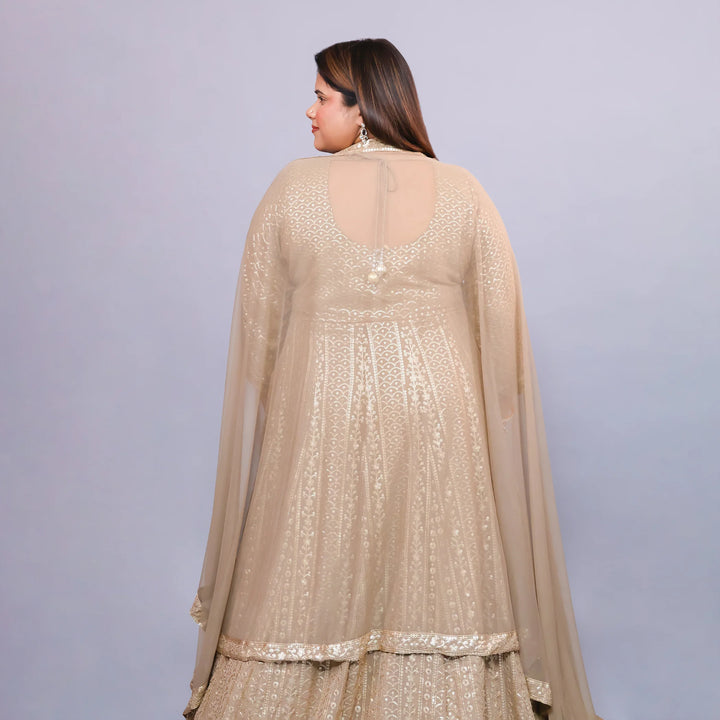 One-Piece Anarkali Gown with Dupatta Vastrachowk